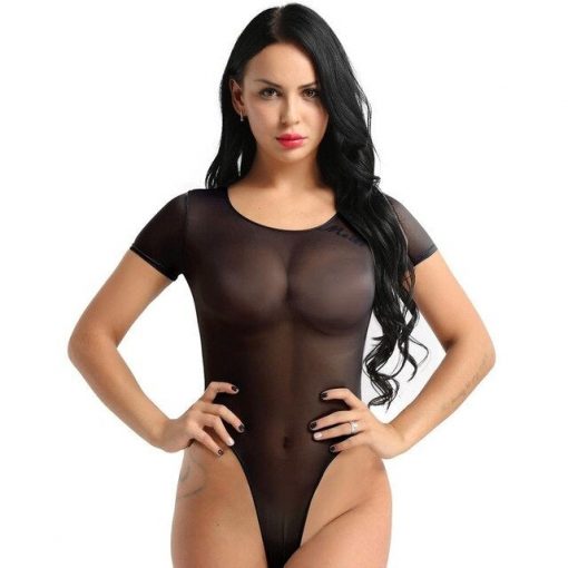 Transparent High Cut One Piece Swimsuit MB1801 Black / One Size Official Micro Bikini Merch