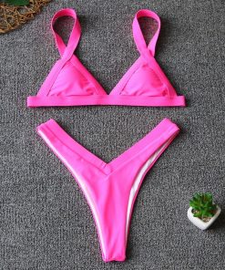  Pink black patchwork / M Official Micro Bikini Merch