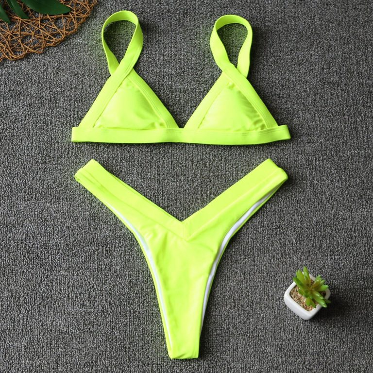 Push Up Bikini Solid Brazilian Set with Patchwork - 20 Variants Micro ...